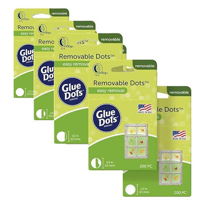 Glue Dots Double-Sided Removable Dots, Includes 3 Rolls of 200| 600 Total by GlueDots