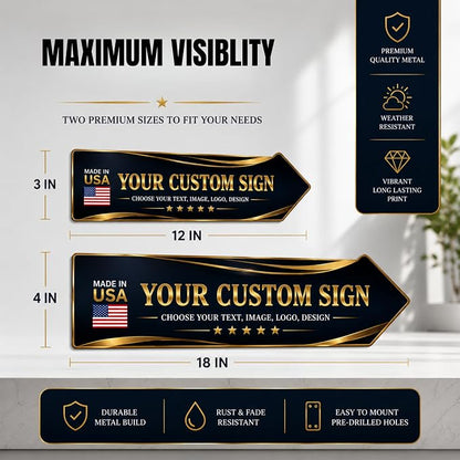 Custom sign outdoor LEFT arrow sign by BCB | direction signs Printed in USA | - Image 3