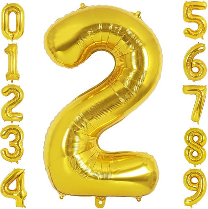 40 Inch Gold Number 2 Foil Balloon by TNCDJKPA