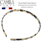 Camila Paris CP3470 French Headband for Women, Handmade White Tokyo, Strong Hold Grip Women's Hair Band, Ligth and Very Flexible, No Slip and Durable Styling Girls Hair Accessories, Made in France