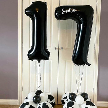 40 Inch Black 18 Number Balloons Giant 18 Balloons Black Birthday Balloons 18th - Image 5