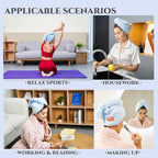 Microfiber Hair Towel Hair Wrap: 2 Pack 10X26 Hair Dryer Towels for Women Absorbent Turban Twist Hair Drying Shower Cap Curly Hair Products for Hair Care Hair Accessories (04 2-Pcs Navy Blue)