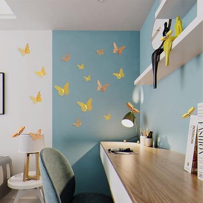 SAOROPEB 3D Butterfly Wall Decor, Removable Metallic Wall Sticker Room Mural - Image 4