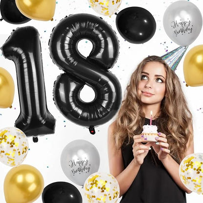 18th Birthday Decorations for Boys, 40 inch 18 Balloon Numbers - Image 7