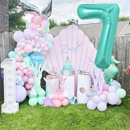 TONIFUL 40 Inch Large Teal Blue Number Balloons, Giant Jumbo Helium Foil Mylar - Image 4