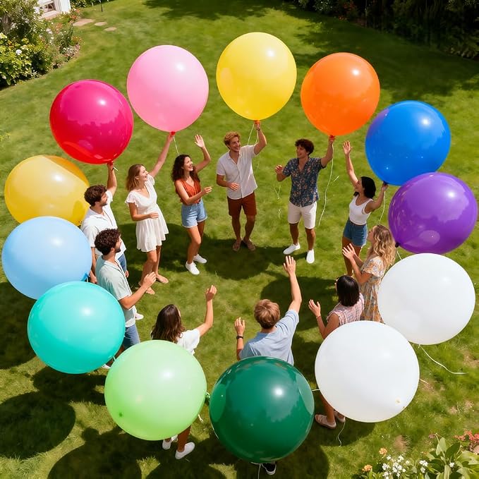 36 Pack 24 Inch Balloons Large Assorted Color Rainbow Latex Big Balloon 12 - Image 5