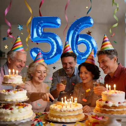 40 Inch Number 56 Balloons for 56th Birthday Party Decorations, 0-100 Dark Blue - Image 2