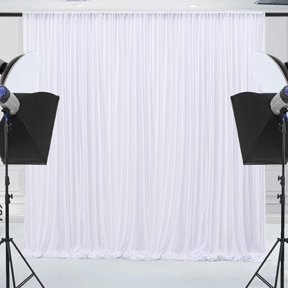 10x10ft Wrinkle Free White Backdrop Curtain - Image 7