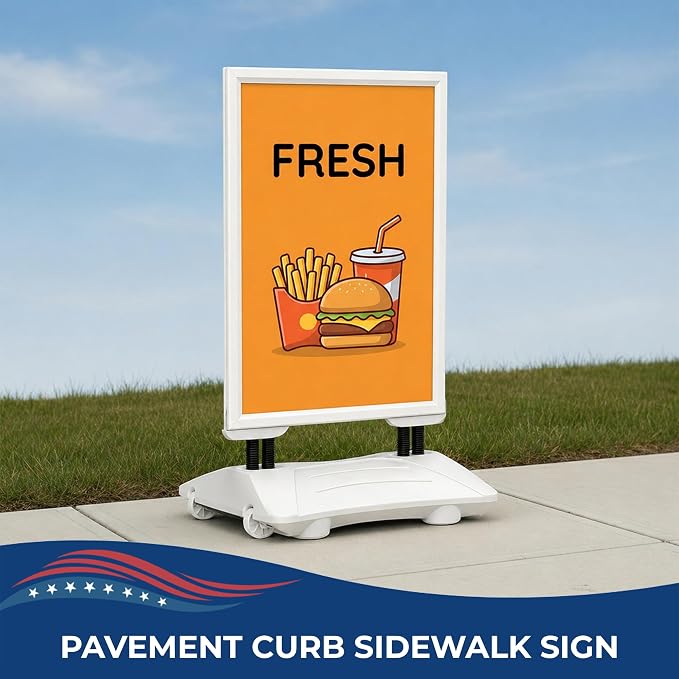 Custom Weighted Sidewalk Sign by DC – 23x33 Outdoor Sign Holder - Image 2