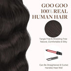 GOO GOO Tape in Hair Extensions Human Hair, 2A Light Brown, 26inch 60g 20pcs, Skin Weft Seamless Invisible, Silky Straight with Thick Ends, Remy Human Hair