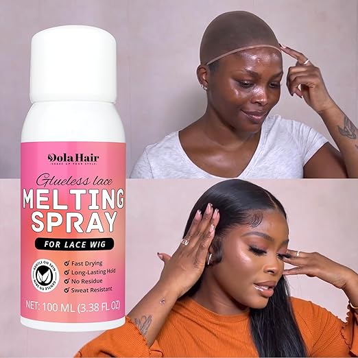 Dolahair Lace Glue Kit - Complete Set with Lace Tint Mousse, Wig Installation & Melting Spray (Dark Brown)