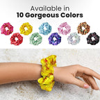 cute design scrunchies for all hair type elastic hair band great for ponytails XL srcunchies set these soft hair ties is great for every occasion (stars)