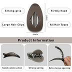 6Pcs Large Flat Square Claw Clips - Non-Slip Strong Hold French Duckbill Barrettes for Thick/Medium/Thin Hair, Matte Solid Neutral Colors Hair Accessories for Women & Girls