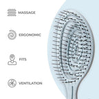 Ninabella Detangle Hair Brush for Women & Men - Does not Pull - Straightening Brushes for Straight & Curly Hair - Unique Spiral Detangling Hairbrush - Blue