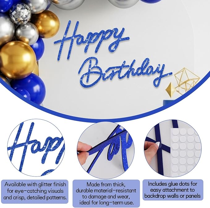 TONIFUL Happy Birthday Sign for Backdrop - Image 3
