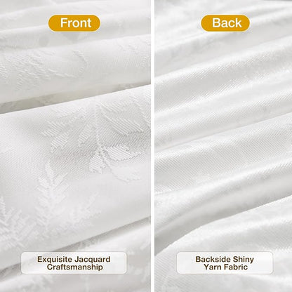 Anmao White Semi Sheer Light Filtering Curtains 63 Inches Long 2 Panels - Image 3