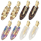 8 Pcs No bend Hair Clips No Crease Makeup Duckbill Clip No Dent Creaseless Flat Alligator Hair Barrettes for Salon Hairstyle Women Girls Accessories Cellulose Acetate(Leopard03)