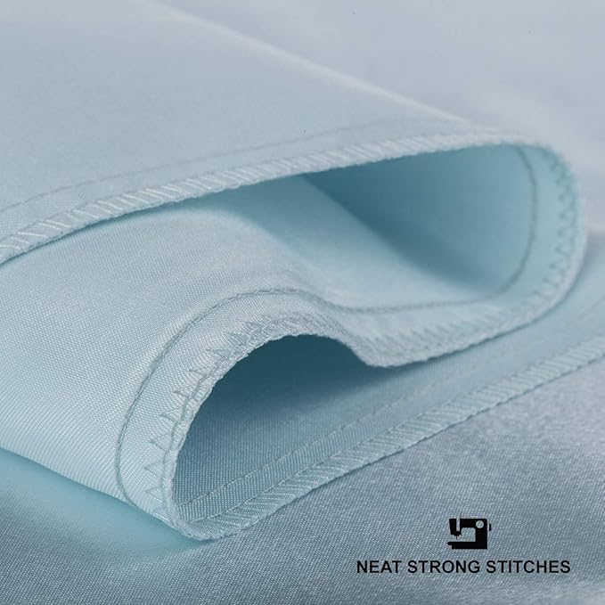 BLISSFORD Satin Pillowcase with Zipper, for Hair and Skin Care, Feels Soft and Cool Like a Silk Pillowcase, Satin Pillow Cases 2 Pack, Slik Pillow Cover, Baby Blue - King Size, Set of 2