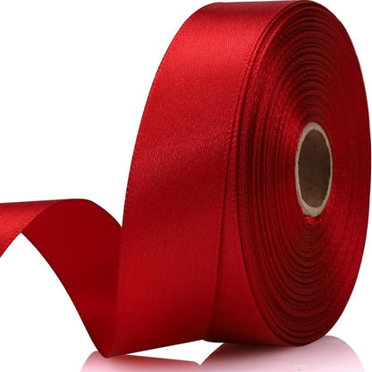 7/8 Inch 30 Yards Wine red Satin Craft Ribbon-Single Face Polyester Ribbon by Unknown