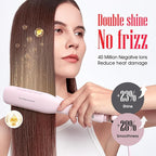 Professional Hair Straightener LENA H2S Wide Flat Iron with Wider Titanium Plates, 12 Adjustable Temps, LED Display, Fast Heating, Dual Voltage & 30 Minutes Auto Power-Off