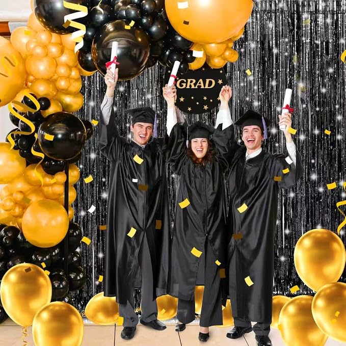 3 Pack Shiny Black Backdrop Party Decorations Tinsel Curtain Party Backdrop - Image 5