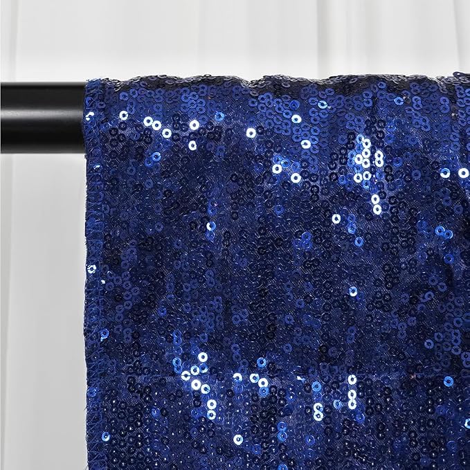 SquarePie 5x7ft Navy Blue Sequin Backdrop, High Density Non-Transparent Glitter - Image 4