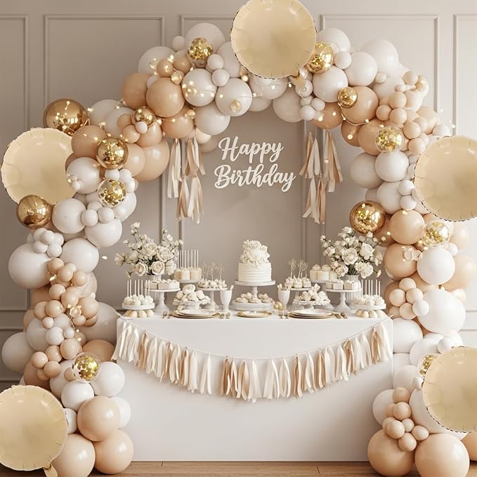 TONIFUL 30Pcs 18 Inch Round Balloons Large Caramel Round Shape Foil Balloons - Image 5