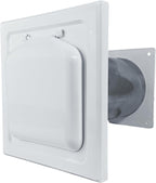 NO-PEST VENT, Exclusive Dual Door Dryer Vent Cover Outdoor 4 inch or Bathroom fan, Made in USA w Highest UV Resistant Plastic in any Outdoor Vent Cover (White, 4 inch With 12" Duct Tube)