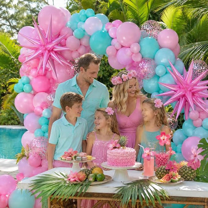 Pink and Teal Blue Balloon Arch Garland Kit, Pastel Pink Teal Blue Turquoise - Image 3