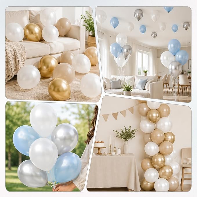 Pearl White Balloons, 12 Inch Pearlescent Pearl Latex Party Balloons | White - Image 6