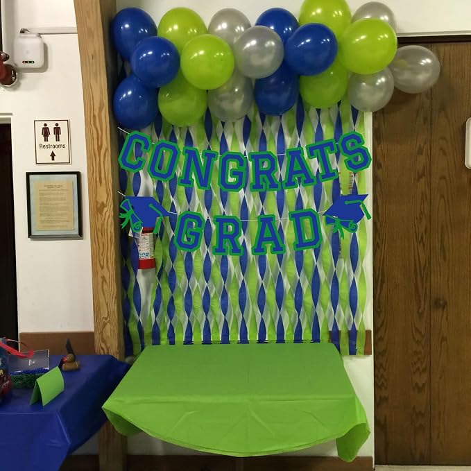 Congrats Grad Banner Graduation Party Banner Decoration Hanging Garland High - Image 5