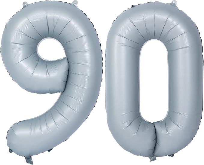 40 In Matte gray Number Balloon Helium Foil Mylar Birthday Balloon Digit 90 | by Exquisitehighqualitypartydecorationstomeetyoureveryneed%EF%BC%81