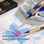 Nicpro 5 PCS Watercolor Brushes Professional, Extended Needle Point Brushes Set, Sable Paint Brushes with Synthetic Extra Long Tip for Fine Detailing - Watercolor Acrylic Gouache Inks Painting