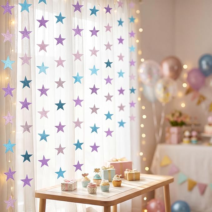 Patelai Glitter Star Garland Banner 2026 Graduation Decor 130 Feet Star Hanging - Image 4