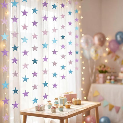 Patelai Glitter Star Garland Banner 2026 Graduation Decor 130 Feet Star Hanging - Image 4