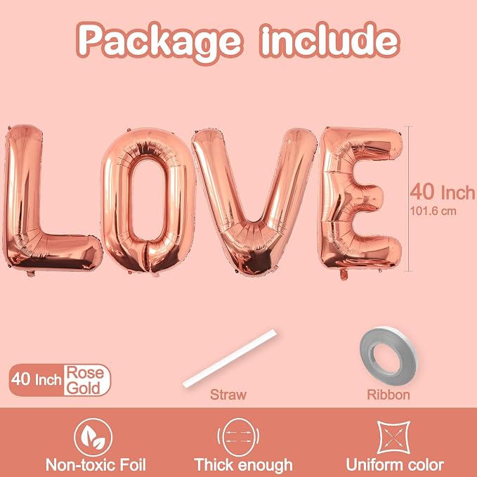 40 Inch LOVE Foil Balloons - Image 2