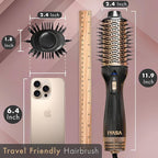 Premium 4-in-1 Oval Blow Dryer Brush, One-Step Hot Air Brush for Smooth, Hair Dryer & Volumizer, Salon Quality, Ionic Blow Dryer Styler & Straightener, Anti-Frizz, Large 3" Barrel, 13" Long