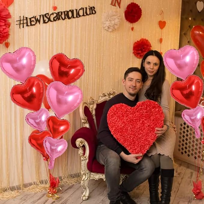 TONIFUL Red and Pink Heart Balloons and Sweet Love Balloon Kit Valentine’s Day - Image 8