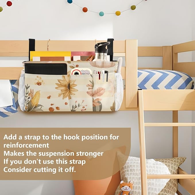 Bedside Caddy Metal Frame Hanging Organizer Bunk Bed Dorm Accessories Hook And - Image 6