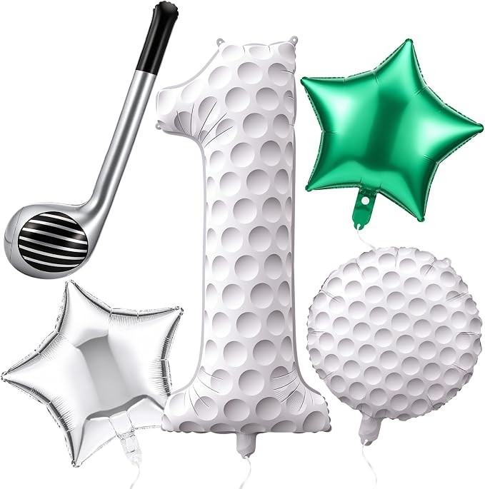 Jenaai Golf Number 1 Balloons Set Birthday Party Decorations, Inflatable Club by Jenaai