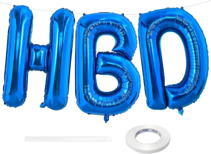 Blue HBD Balloons, HBD Foil Letter Balloon by BBPOOL