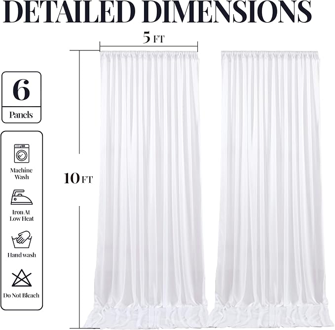 30x10ft White Glitter Backdrop Curtain - Image 9