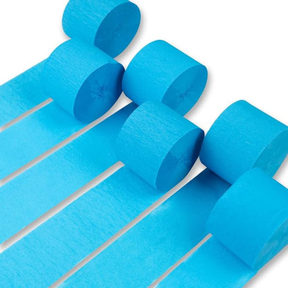 PartyWoo Blue Light Baby Pastel Blue Crepe Paper Streamers 6 Rolls 492 FT | by PartyWoo
