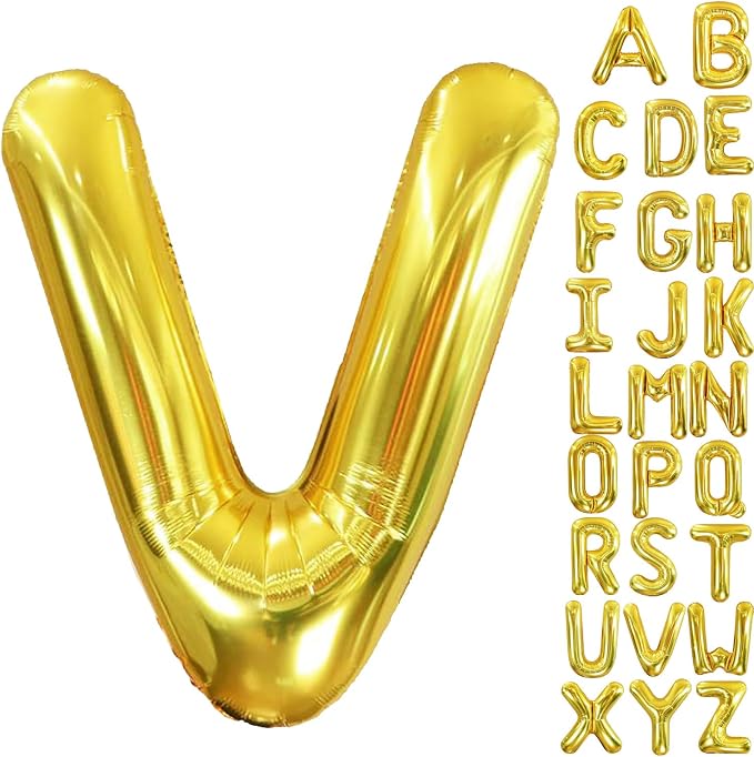 40 Inch Letter Foil Balloons Gold by Aeniaza