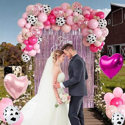 Pink Cow Print Balloons Garland Arch Kit - Image 4