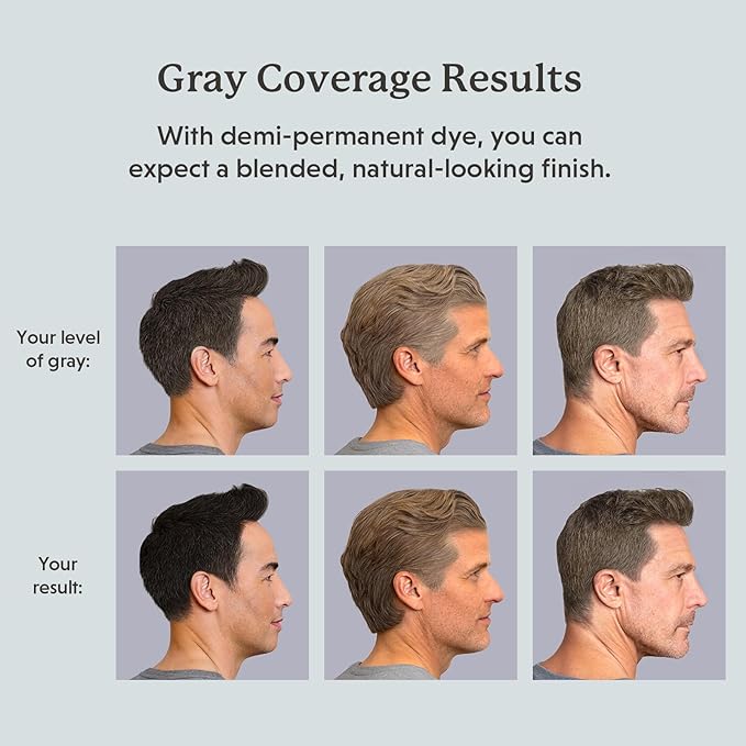 Hair & Beard Color for Blending Grays 2 pack - Dark Natural Golden Brown - Ammonia-Free Complete Men’s At-home Beard & Hair Dye Kit, Professional-grade Demi-Permanent Hair Color (4.03)