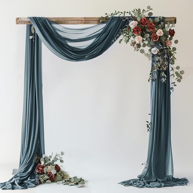 Wedding Arch Draping Fabric Backdrop Drapes 28.7" x 20FT, Arch Drapery Backdrop by Wokceer