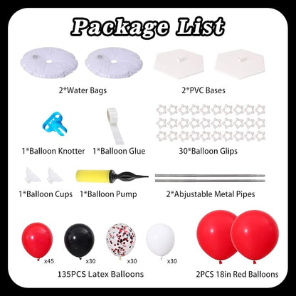 Red and Black White Balloon Column Stand Kit Set of 2 - Image 3