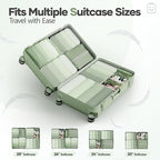 Veken 9/11 Set Compression Packing Cubes for Travel Essentials,Compressible Expandable Large Luggage Suitcase Organizer Bags for Clothing,Durable Space Saver Storage Bags(Matcha Green)