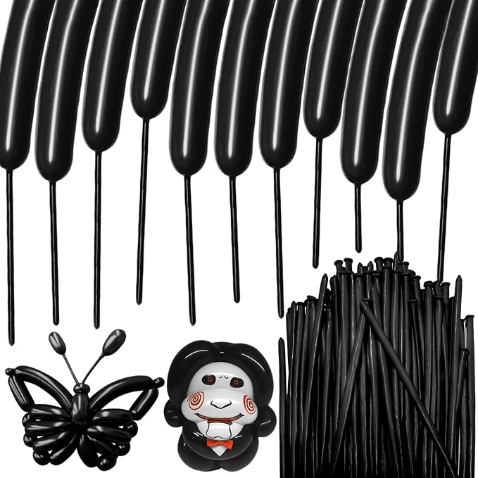 100Pcs Black 260 Balloons, Long Balloon by HYKJNBW